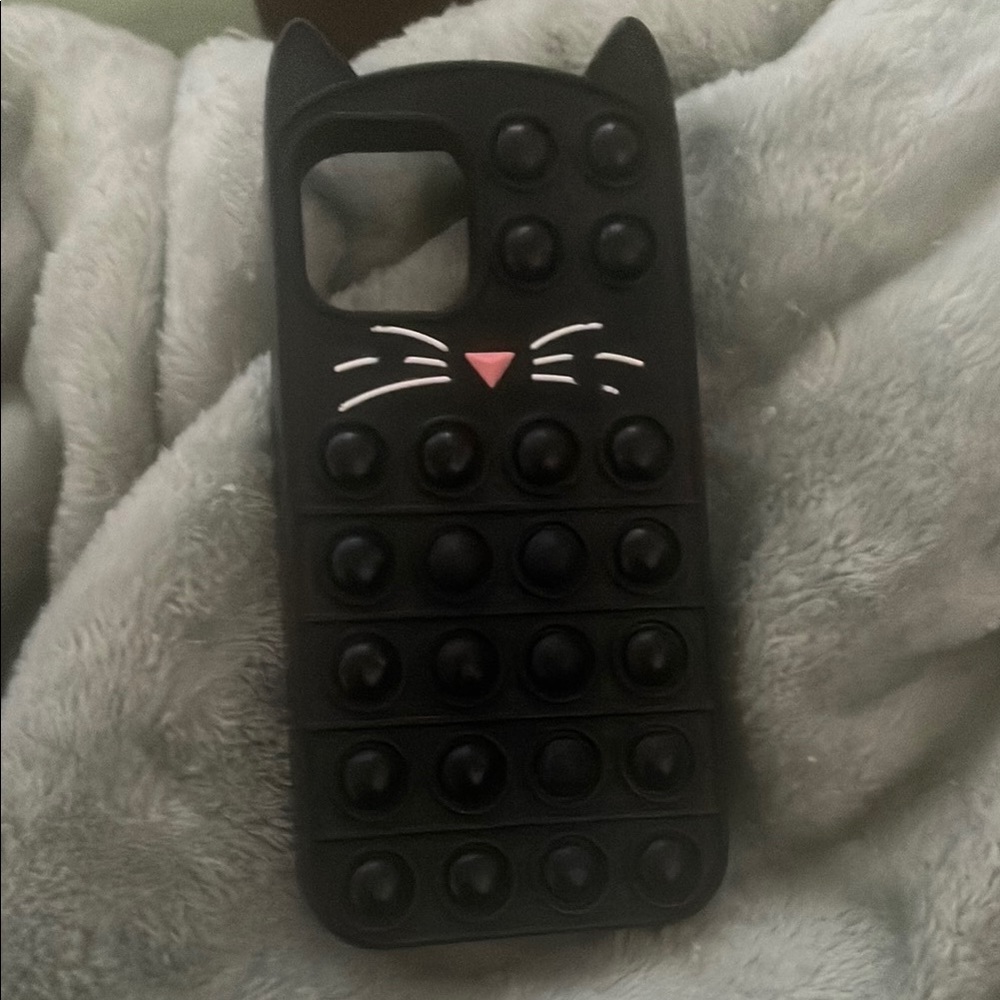 Black Cat Ear Phone Case